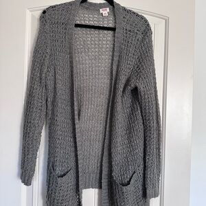 Mossimo Supply Co. Charcoal Open Knit Cardigan